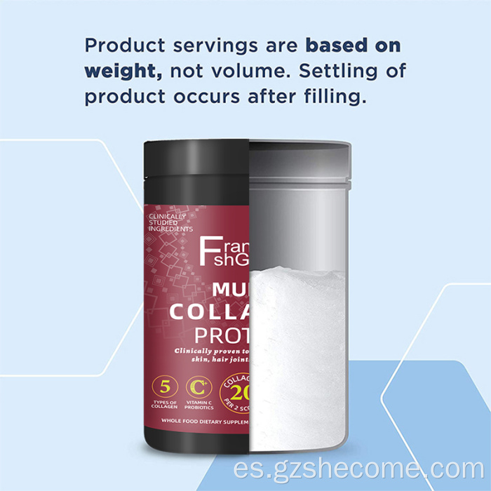 Colágeno hidrolizado con probióticos en polvo de colágeno múltiple